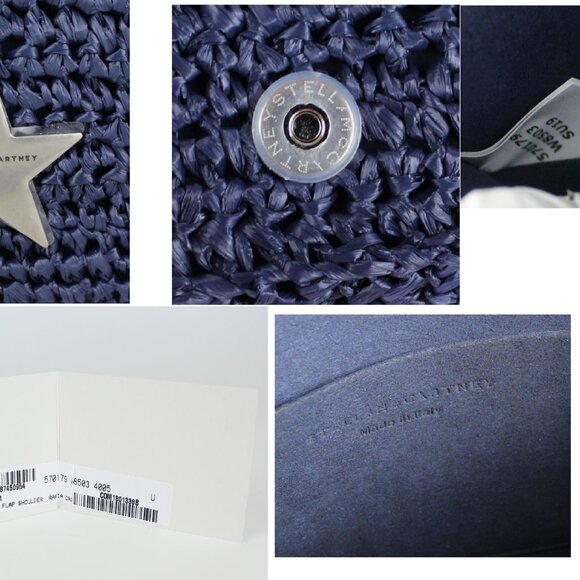 NEW STELLA MCCARTNEY Star Faux Raffia Chain Shoulder Bag - Picture 15 of 16